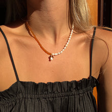 Load image into Gallery viewer, Pearl Amber Mushroom Necklace