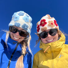 Load image into Gallery viewer, Blue Sherpa Flower Beanie
