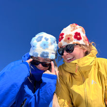Load image into Gallery viewer, Maroon Sherpa Flower Beanie
