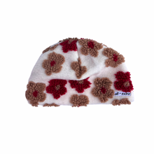 Load image into Gallery viewer, Maroon Sherpa Flower Beanie
