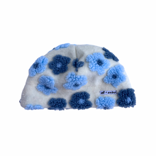 Load image into Gallery viewer, Blue Sherpa Flower Beanie
