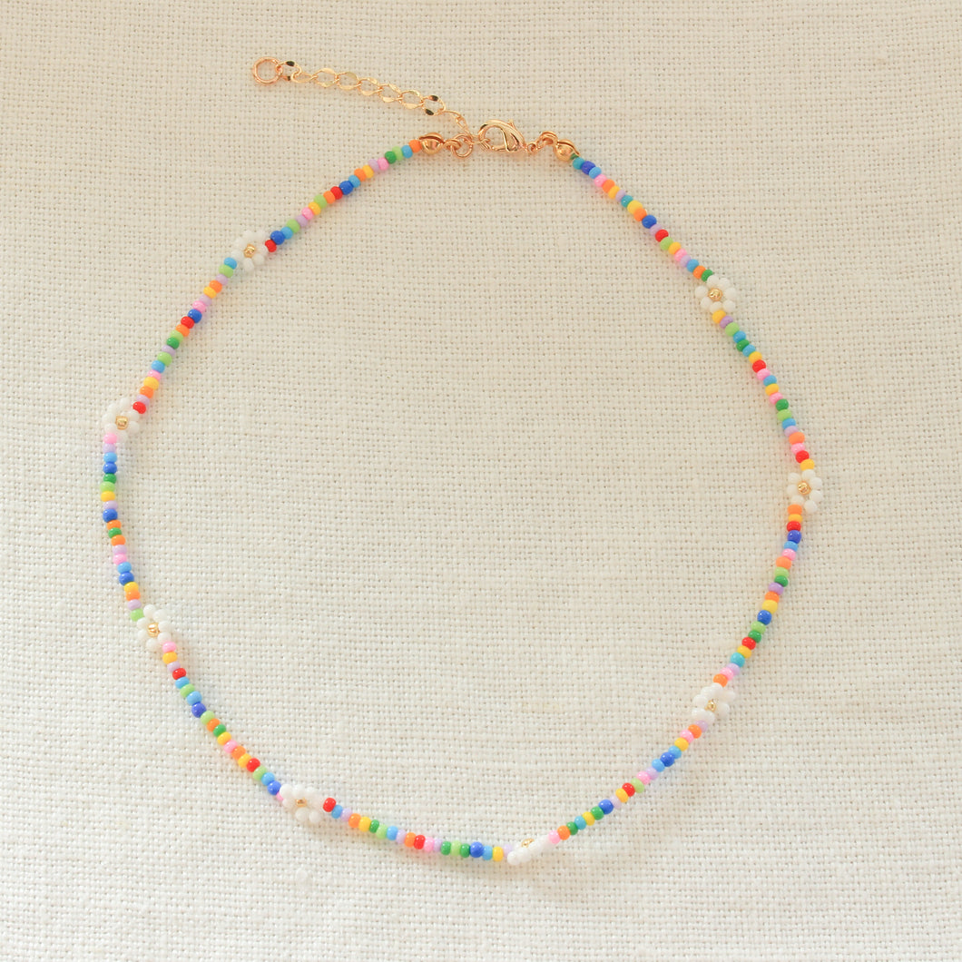 BB Daisy Chain Necklace- rainbow