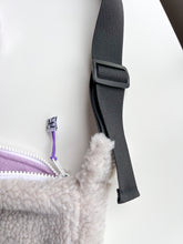 Load image into Gallery viewer, Sherpa Crescent Bag- lavender liner
