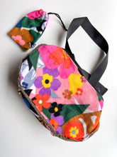 Load image into Gallery viewer, Taupe Crescent Bag- floral liner
