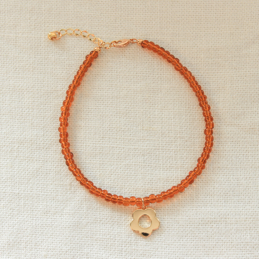Amber Daisy Anklet