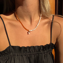 Load image into Gallery viewer, Pearl Amber Mushroom Necklace
